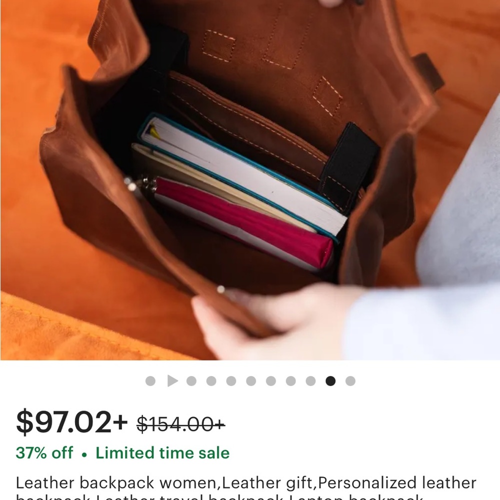 Black Leather Backpack - image 6